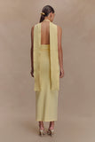 Wynn Floral Knit Midi Dress Lemon