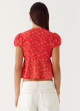 Ailani Top Magenta Red Rose