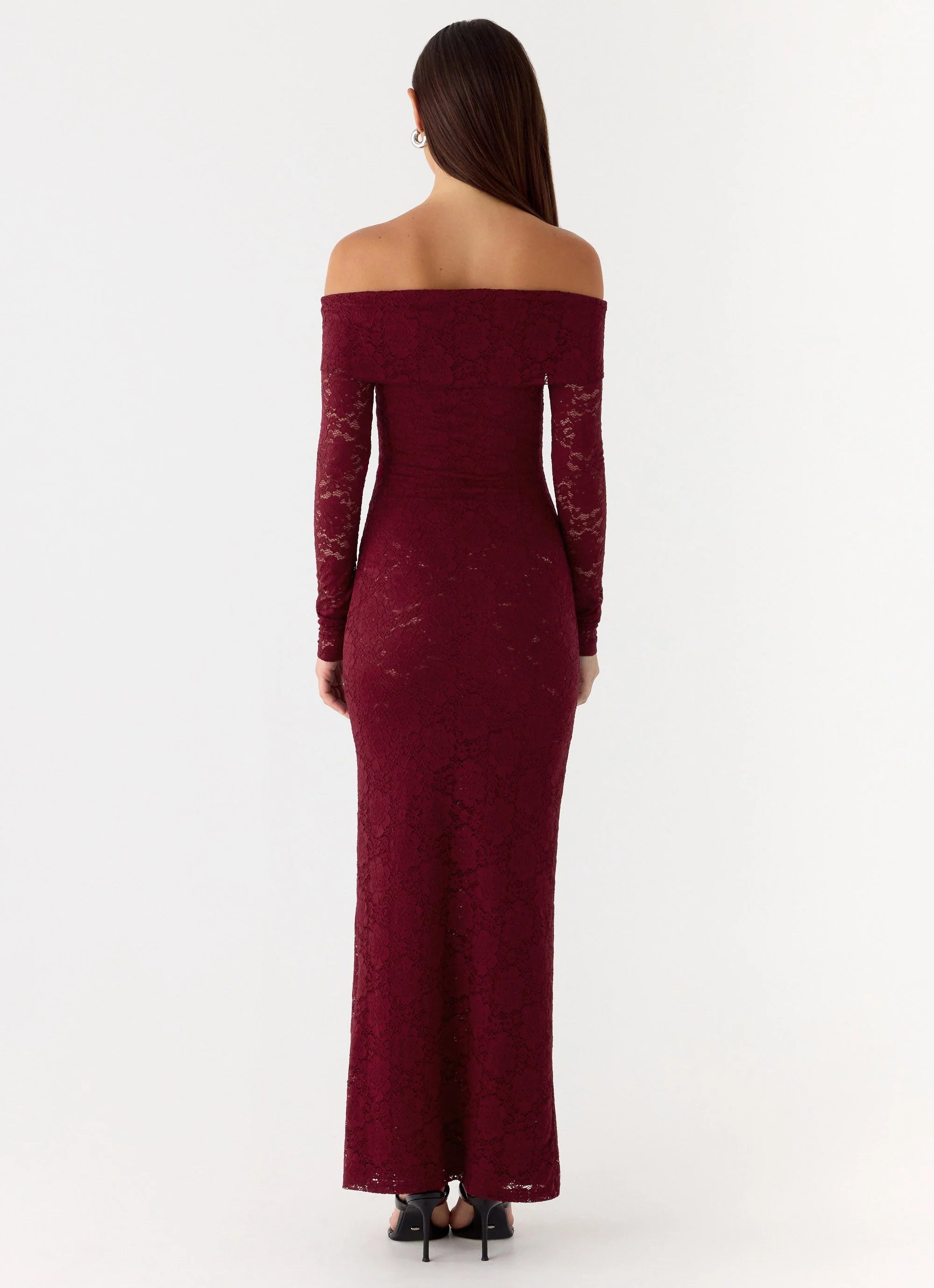 Yours Always Lace Maxi Dress Merlot
