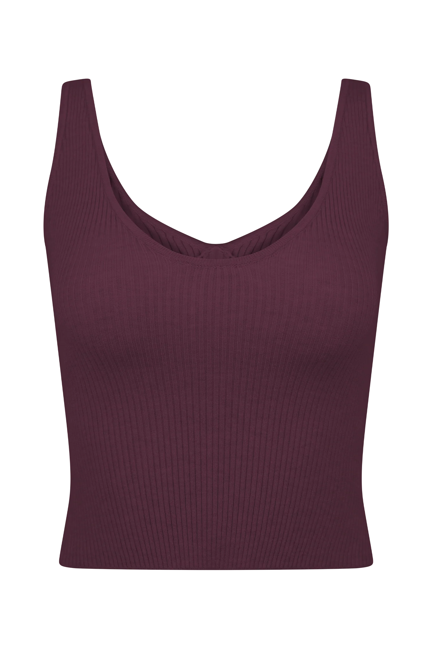 Natalya Ribbed Knit Cami Top Merlot