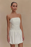 Clementina Strapless Bubble Mini Dress - White