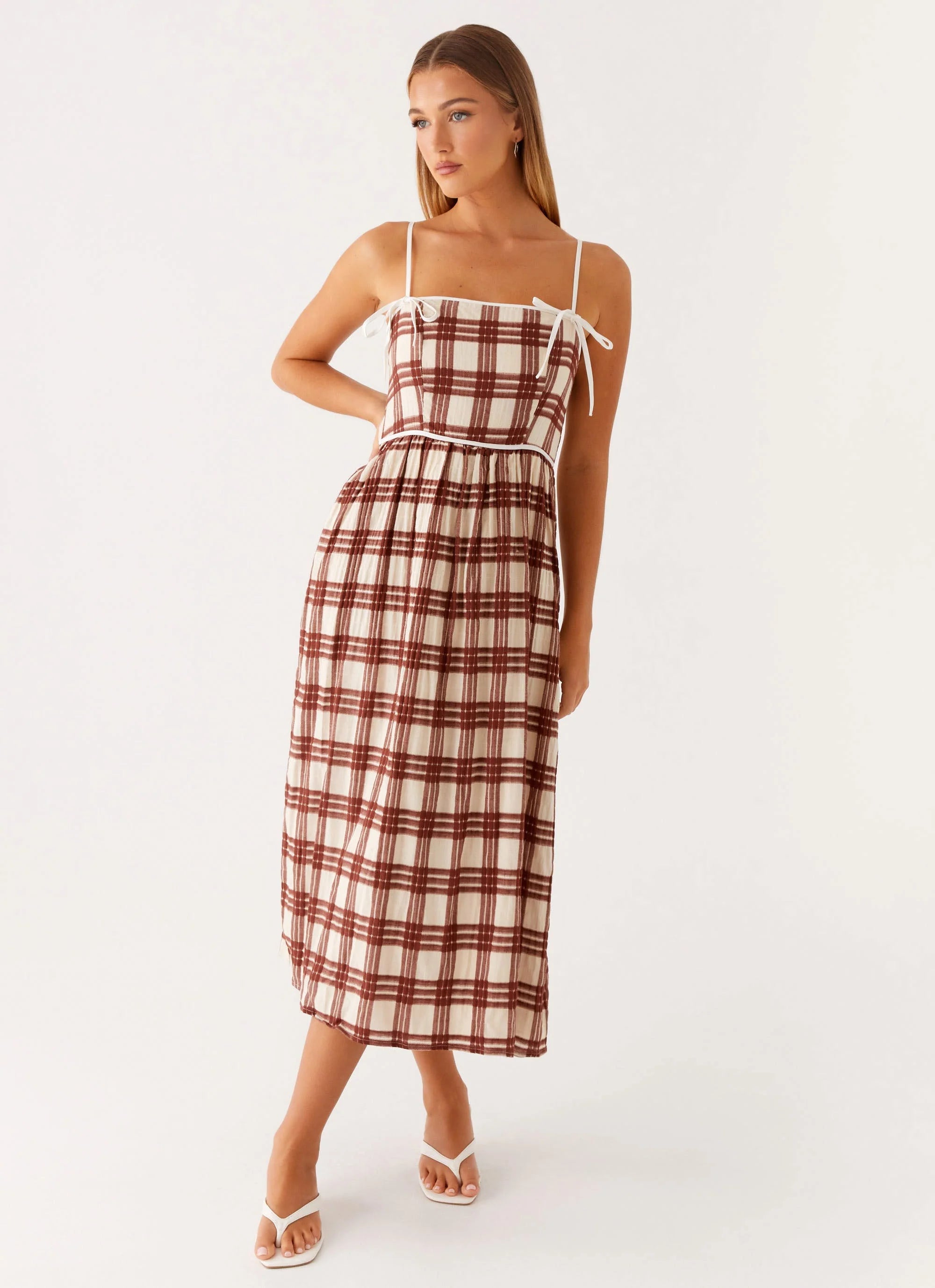 Shyanne Midi Dress Chocolate Check
