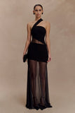 Vashti Cut Out Mesh Maxi Dress Black