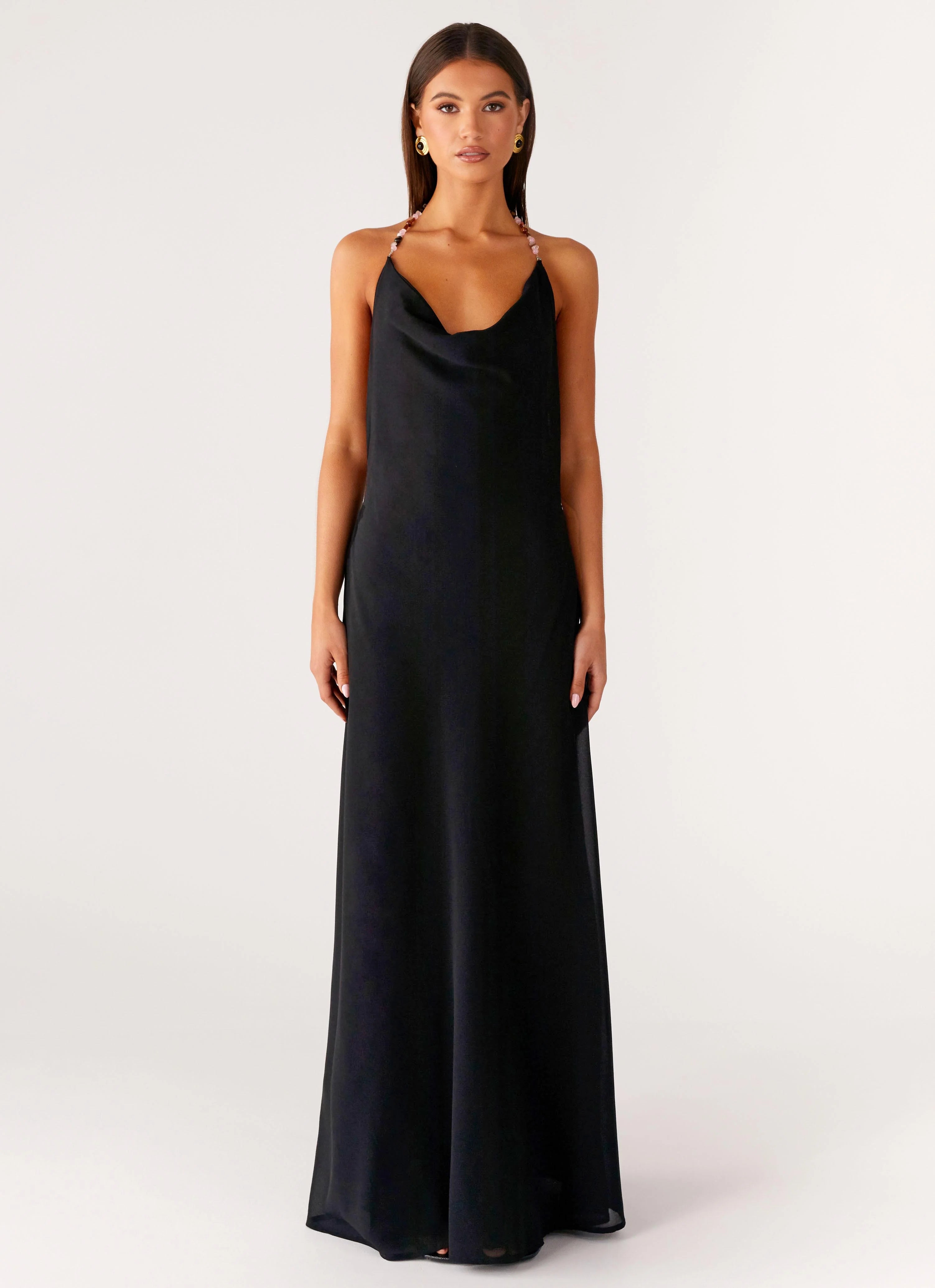 Morning Crush Cowl Maxi Dress Black