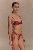 Memphis Beaded Bikini Bottom - Wine