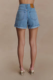 Carlene Cuffed Denim Shorts Classic Blue