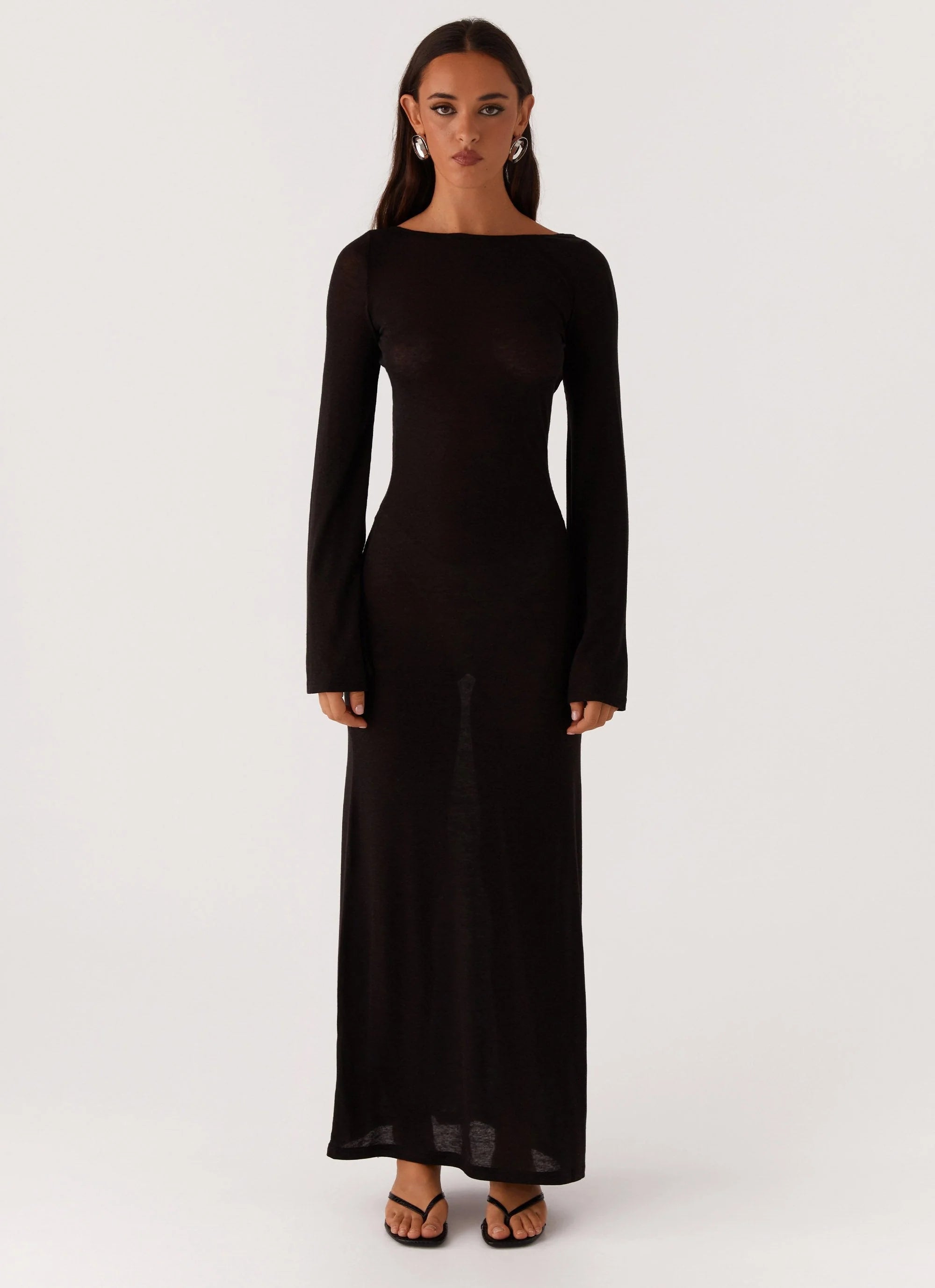 Olivia Long Sleeve Maxi Dress Black