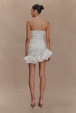 Alba Bubble Mini Dress - White