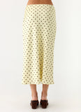 Breanne Midi Skirt Yellow Polka Dot