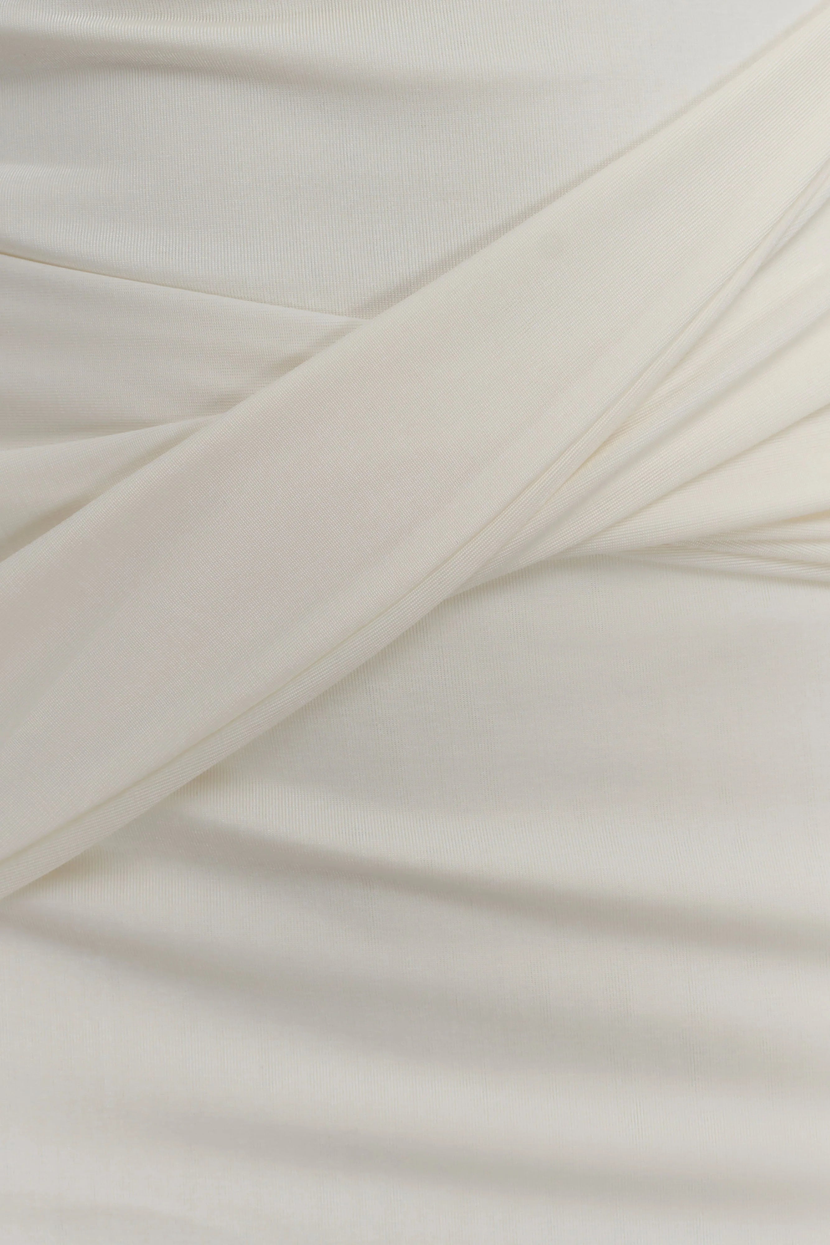 Henley Slinky Drape Mini Dress Ivory