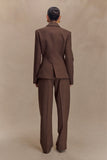 Max Cinched Waist Blazer - Chocolate