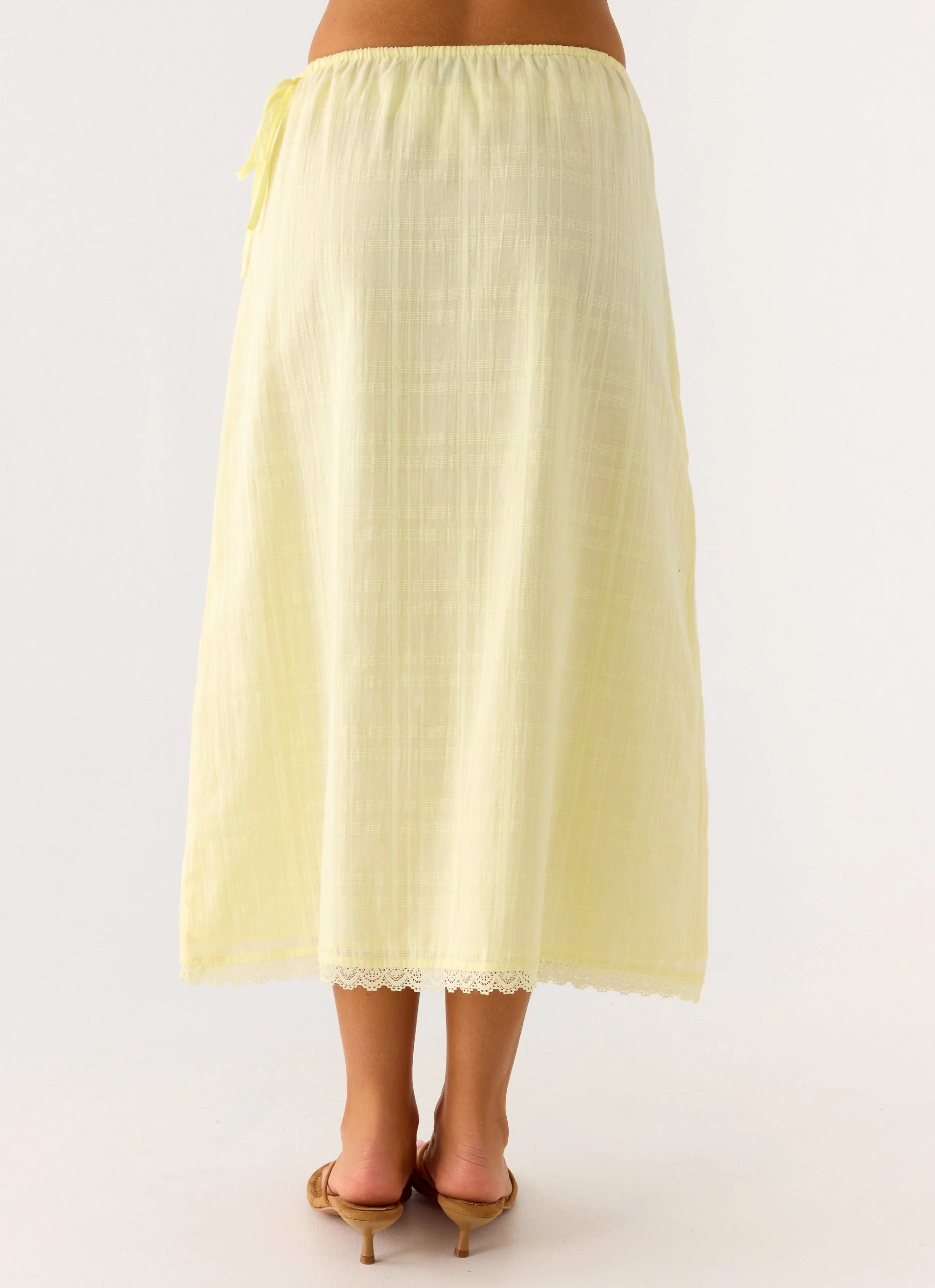 Sweet Lullaby Midi Skirt Lemon Yellow