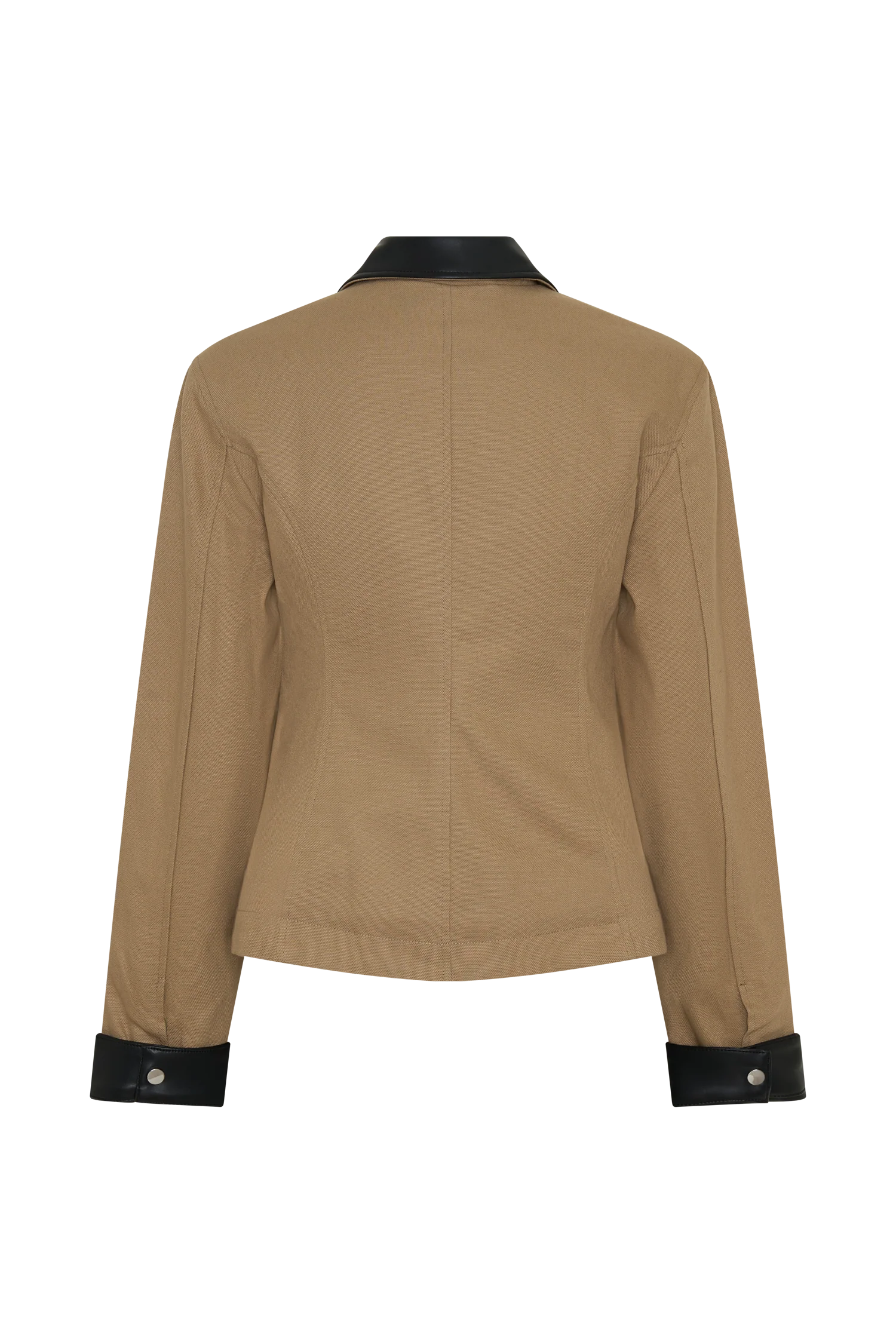 Solange Zip Up Collared Jacket Natural