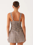 Tablo Drop Waist Mini Dress Check Print