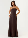 Kayleigh Strapless Maxi Dress Chocolate Torte