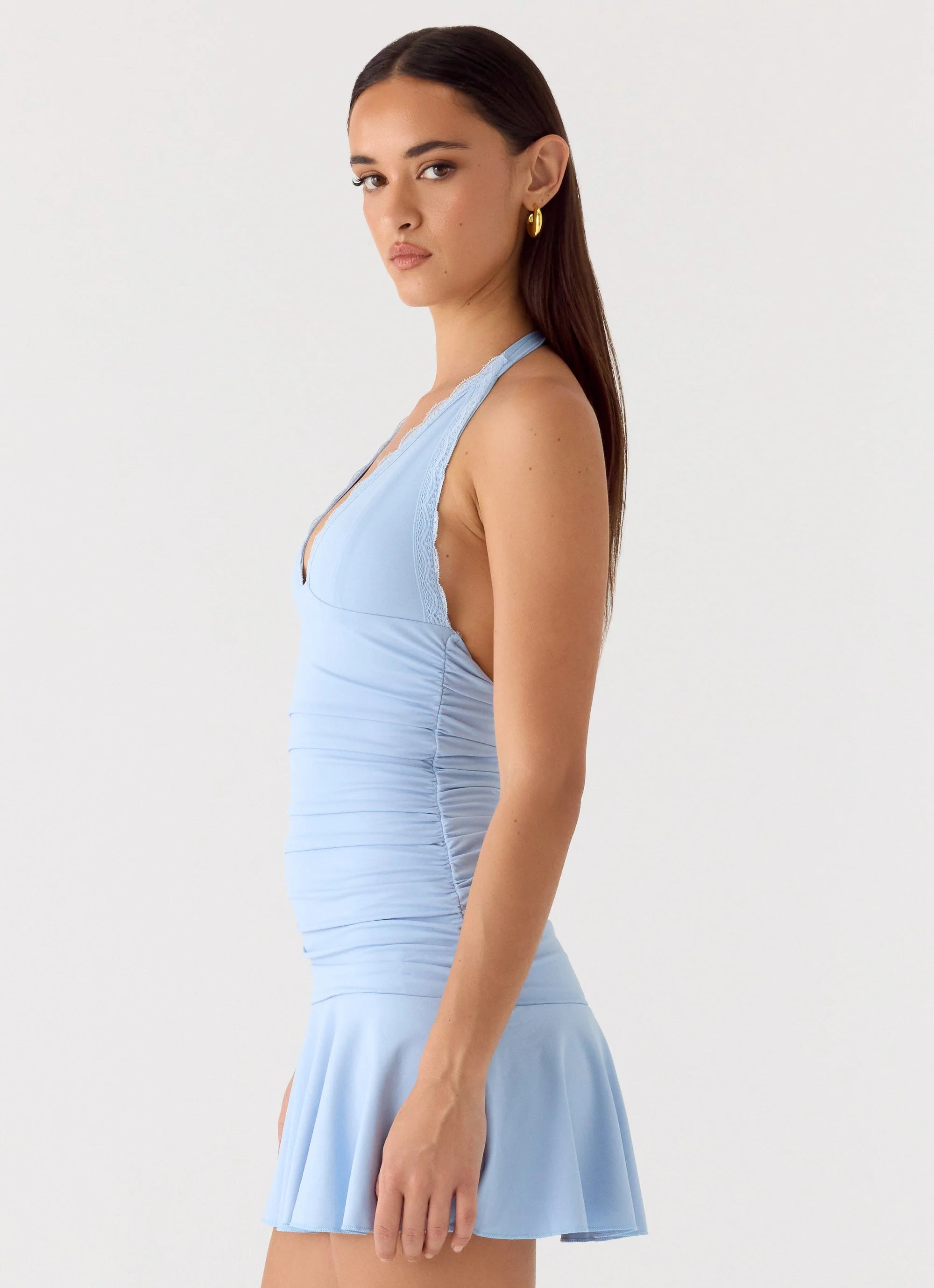 Kanata Halter Mini Dress Blue