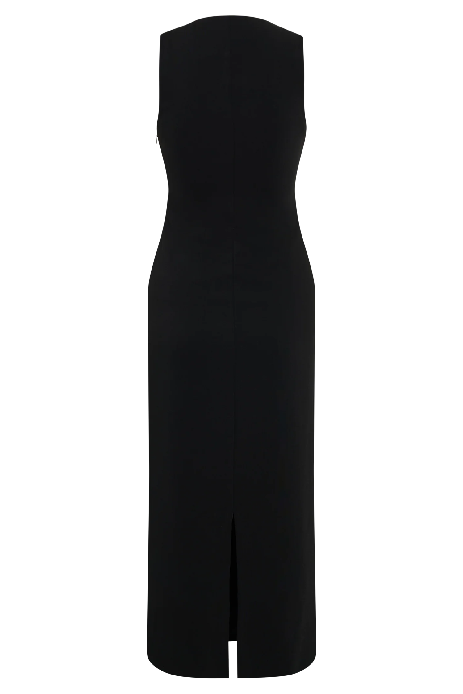 Norah Sleeveless Crepe Midi Dress Black