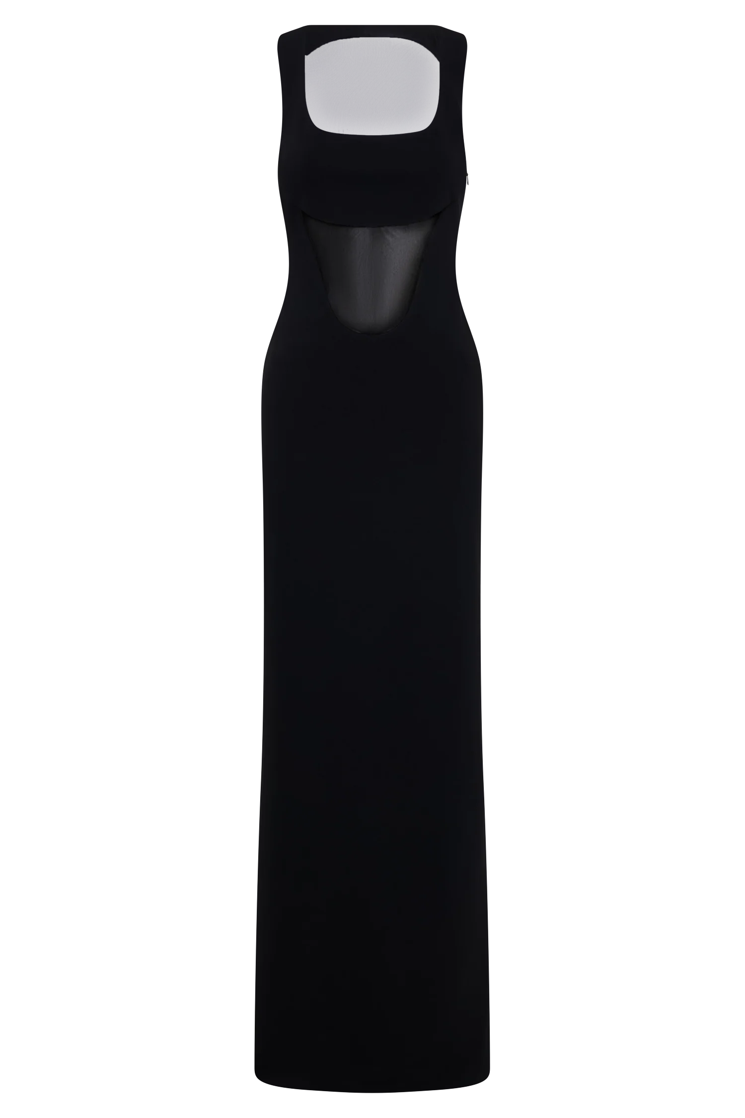 Marlon Crepe And Mesh Maxi Dress Black