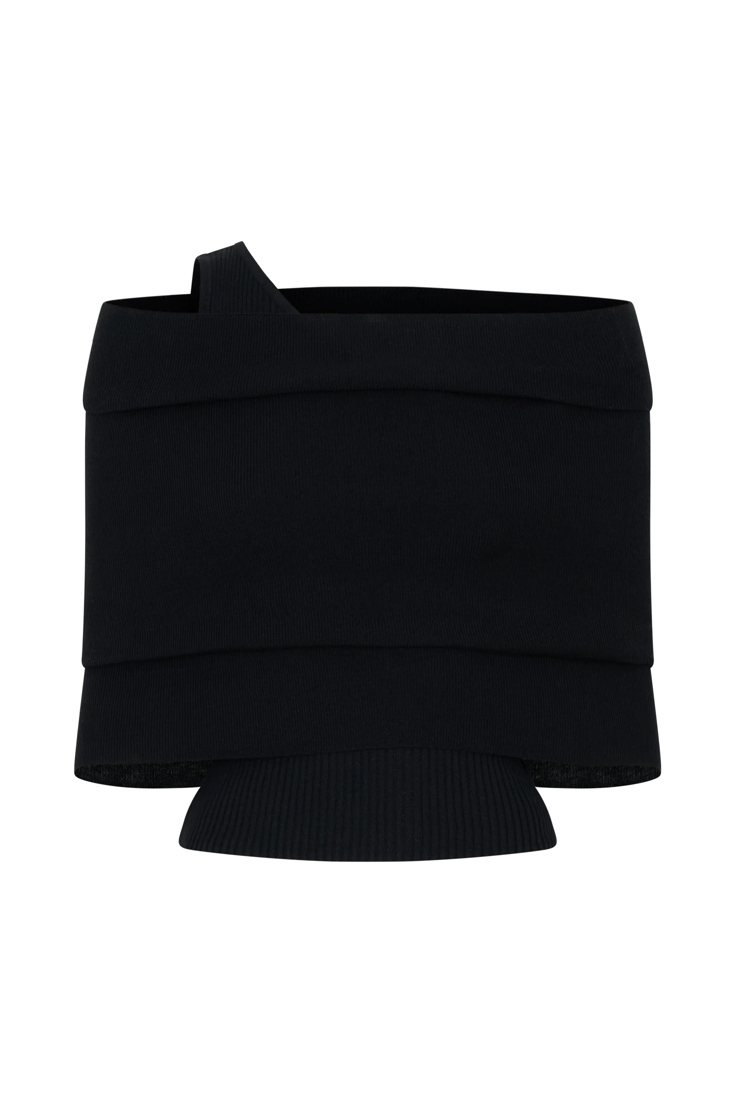 Sierra Asymmetrical Cashmere Blend Knit Top Black