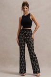 Jordanne Black Lace Flared Leg Trousers