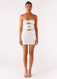 Clyra Sequin Mini Dress Ivory
