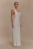 Louisiana Halter Maxi Dress Ivory