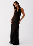 Tempest Cowl Neck Maxi Dress Black