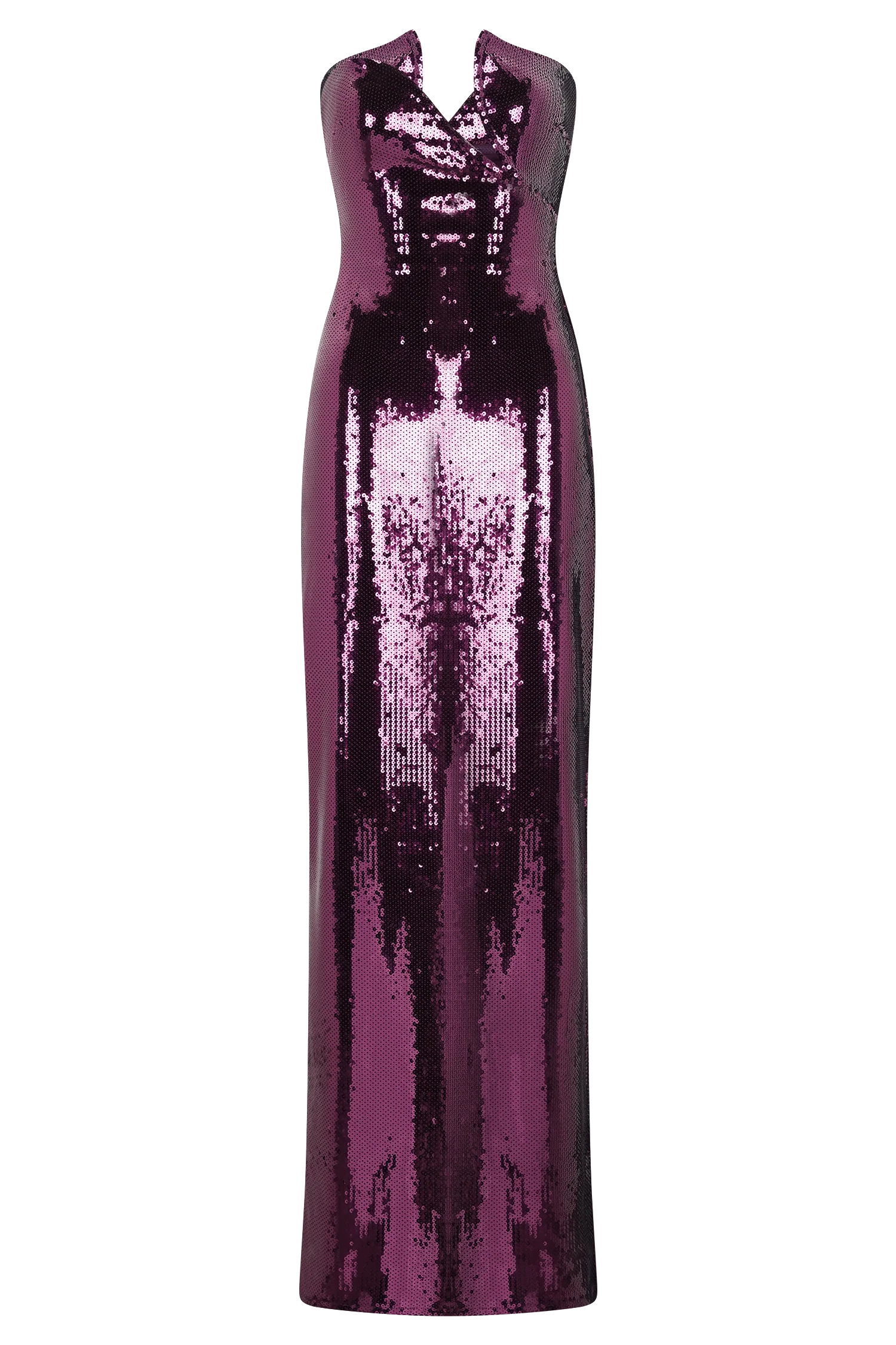Winston Strapless Sequin Maxi Dress Plum