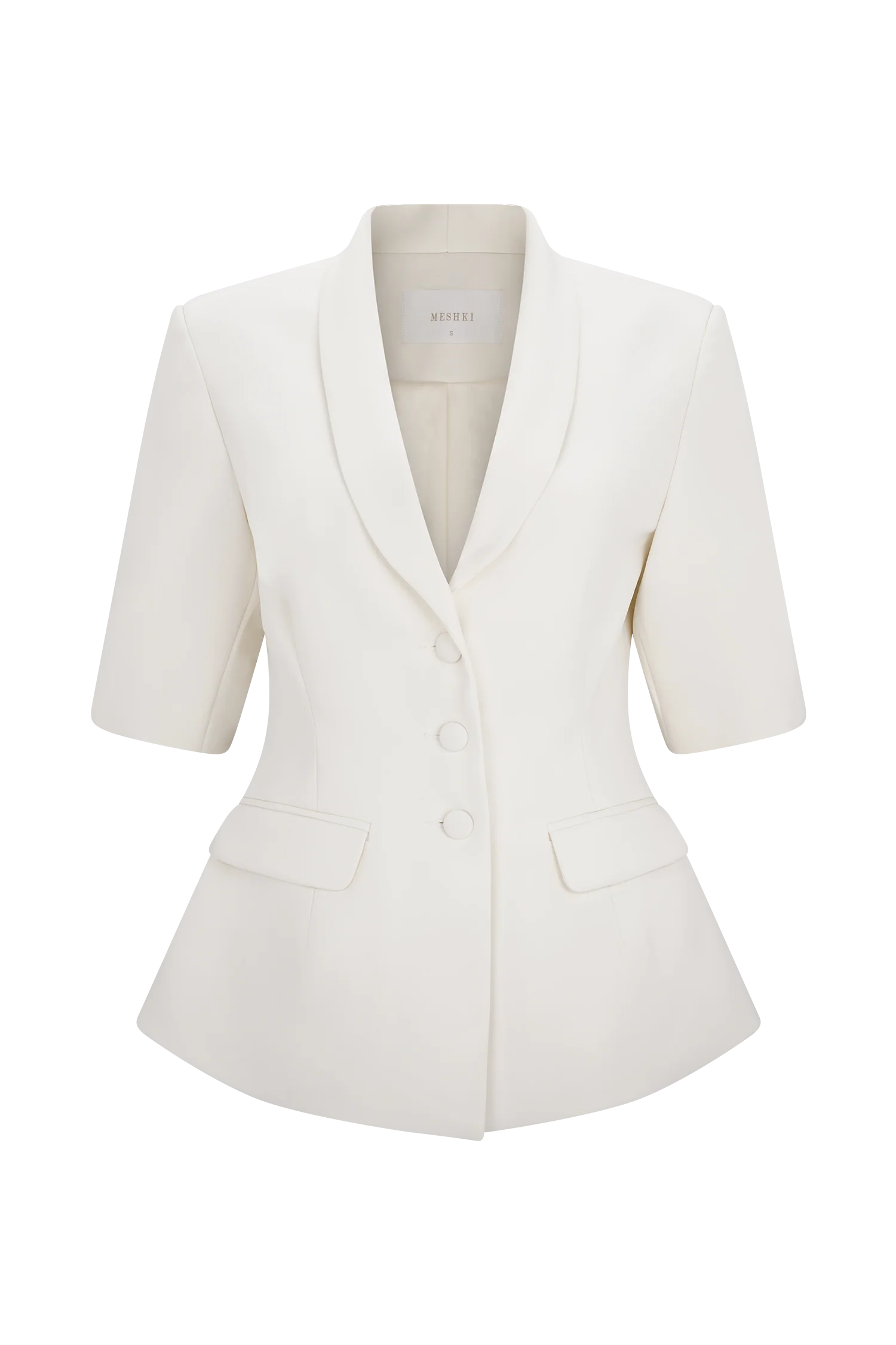 Opal Puff Sleeve Suiting Top Ivory