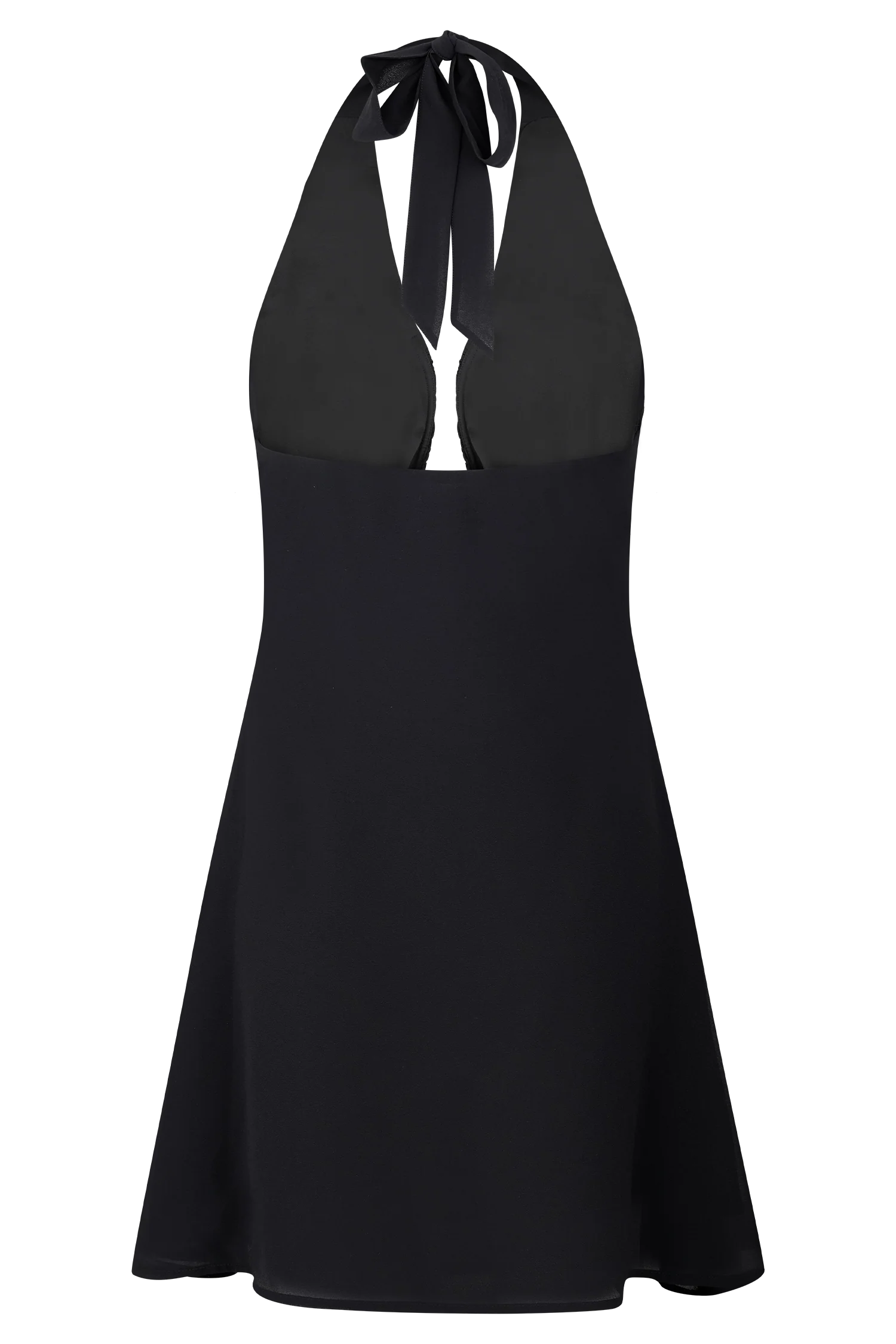 Malakhai Chiffon Halter Mini Dress Black