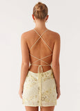 Vietta Sequin Cami Micro Mini Dress Yellow