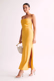 Sydney Straight Neck Slip Maxi Dress - Yellow
