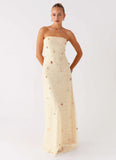 Orelli Shell Sequin Knit Maxi Dress Ivory