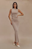 Kaia Slinky Cut Out Maxi Dress - Taupe