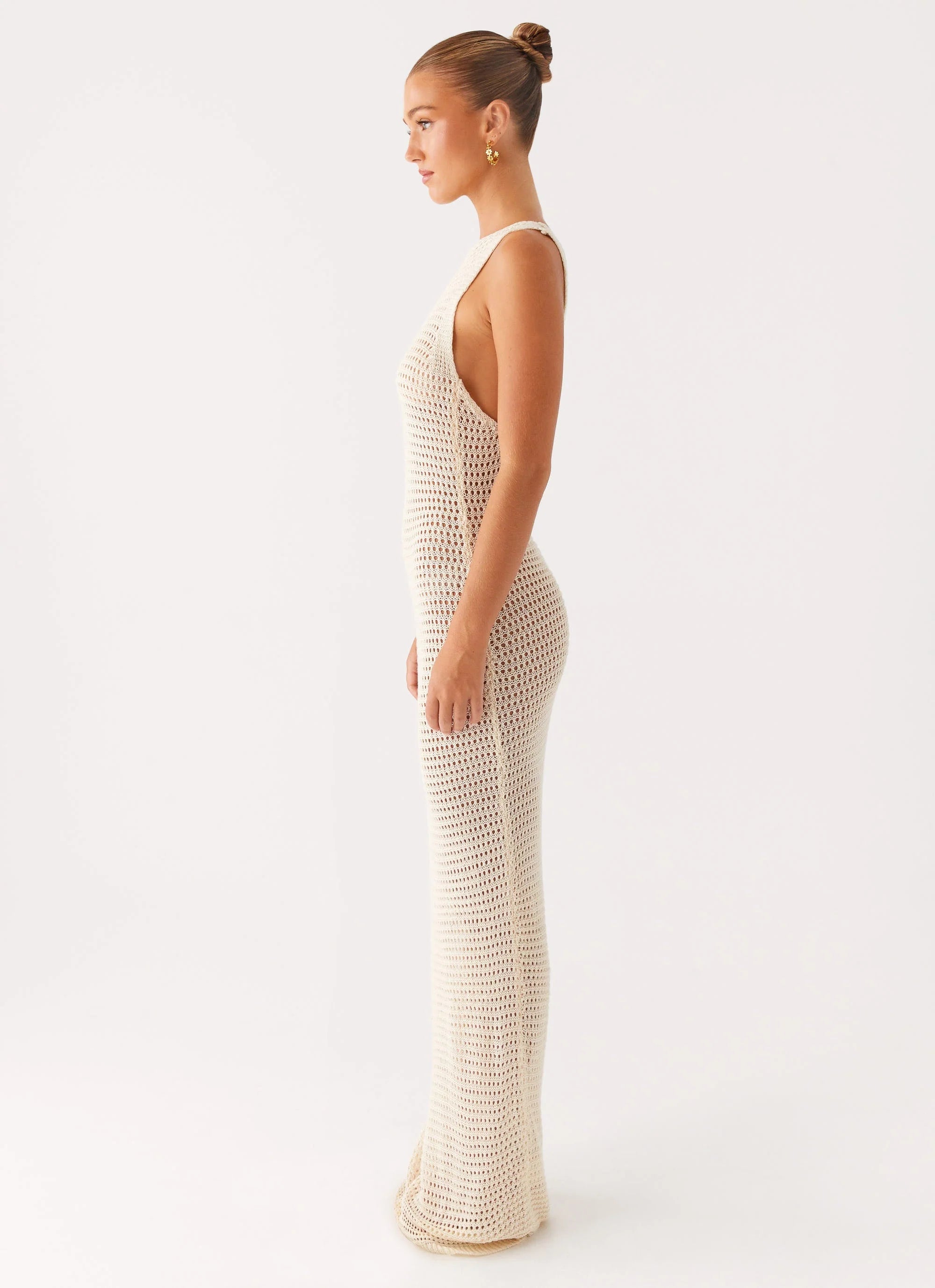 Beach House Crochet Maxi Dress White