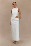 Astrid Suiting Midi Skirt White