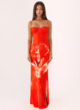 Vamonos Maxi Dress Fire Petal