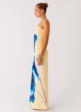 So You Say Strapless Maxi Dress Heirloom Floral