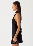 Keena Scarf Mini Dress Black