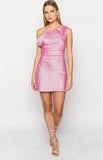 Lucas Pink Satin Mini Dress