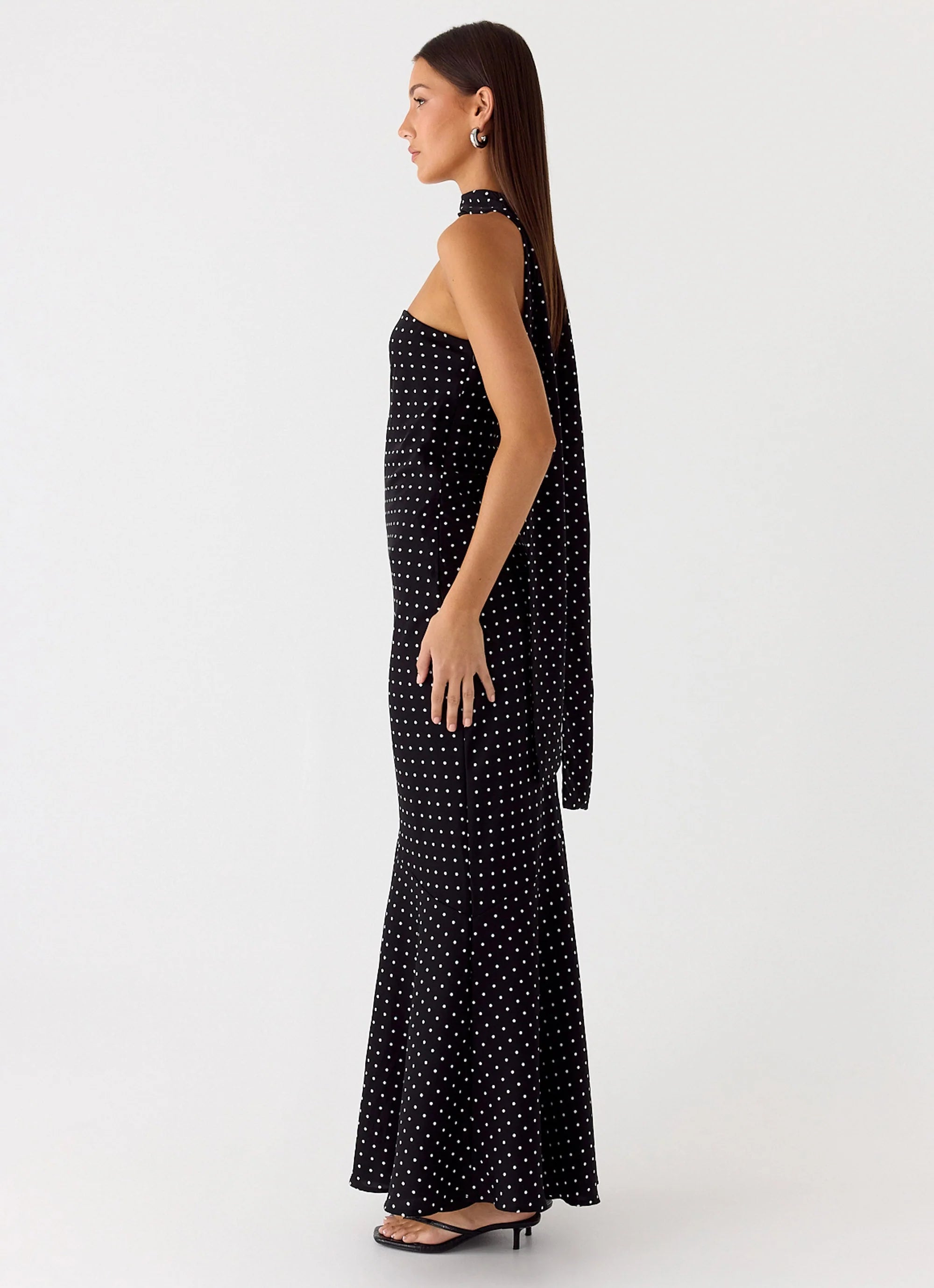 Under The Pagoda Maxi Dress Black Polkadot