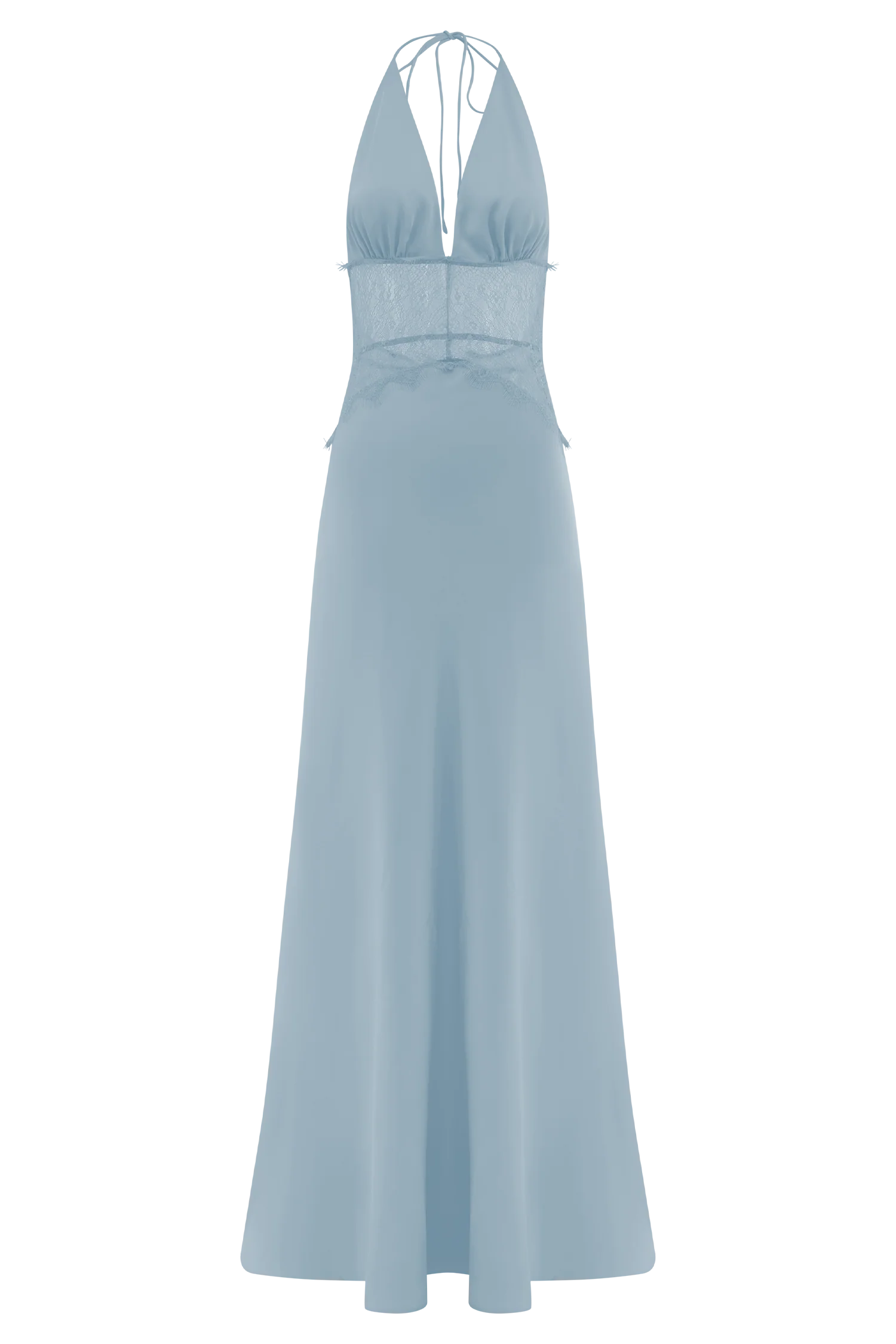 Dinah Lace And Satin Maxi Dress Cornflower Blue