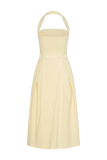 Juana Halter Midi Dress - Lemon