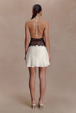 Dinah Lace And Satin Mini Dress Black Ivory