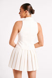 Mura Pleated Mini Skirt Ivory