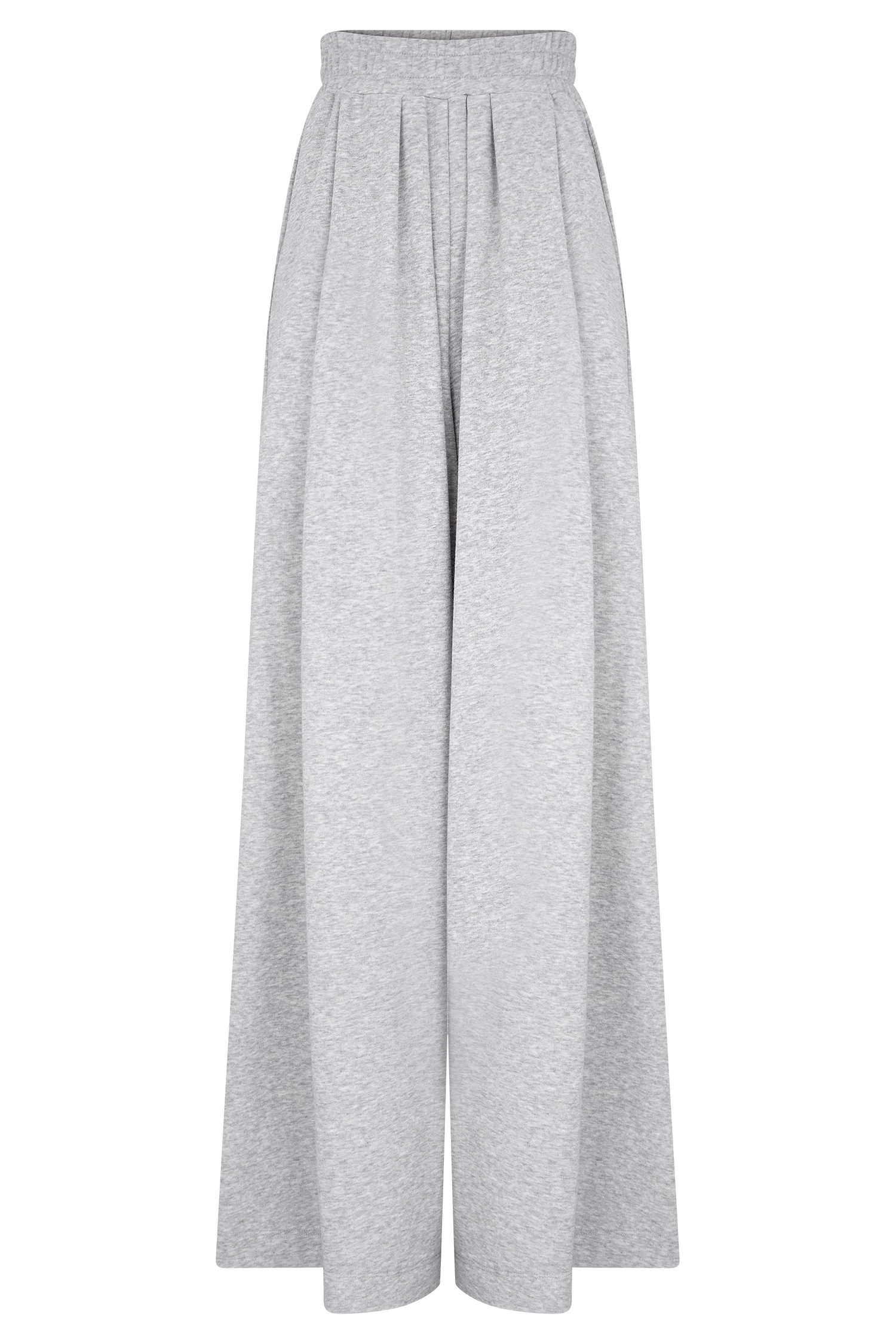 Aspen Gathered Wide Leg Jogger Light Grey Marle