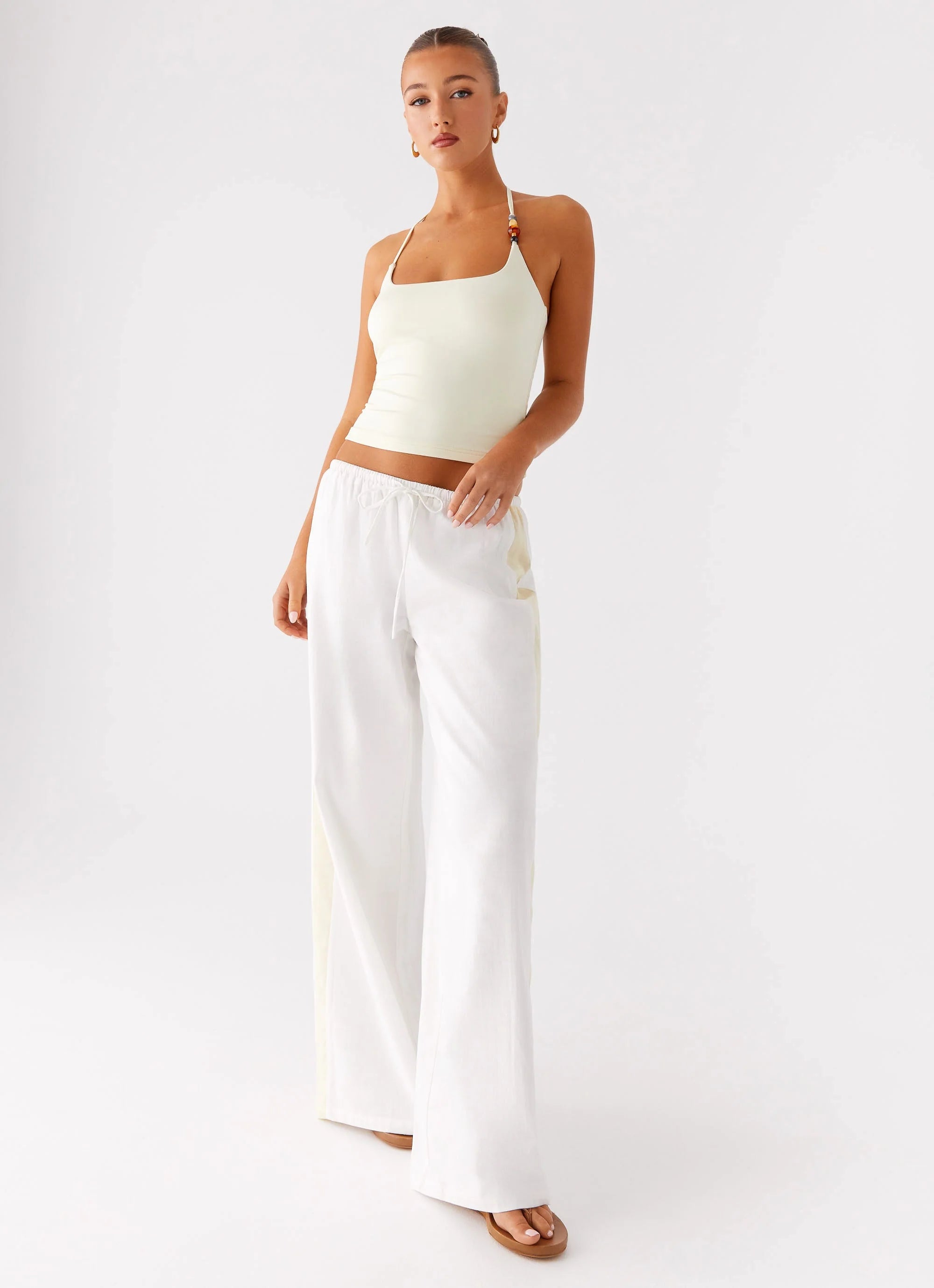 Oska Drawstring Pants White