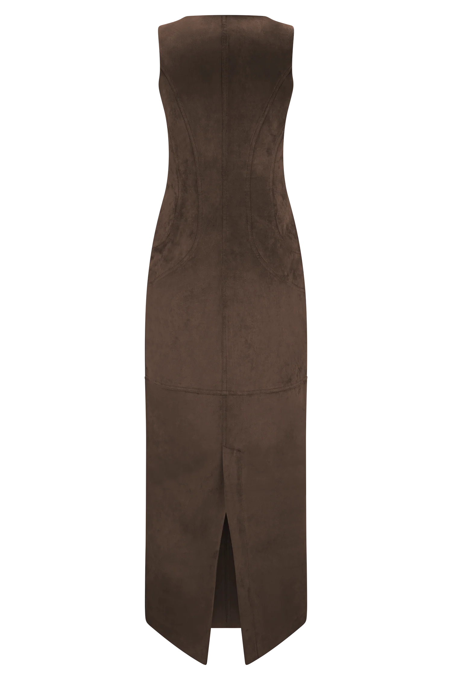 Liam Faux Suede Maxi Dress Dark Chocolate