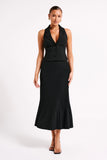 Twyla Pleated Suiting Maxi Skirt Black
