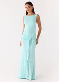Fault Line Maxi Dress Aqua